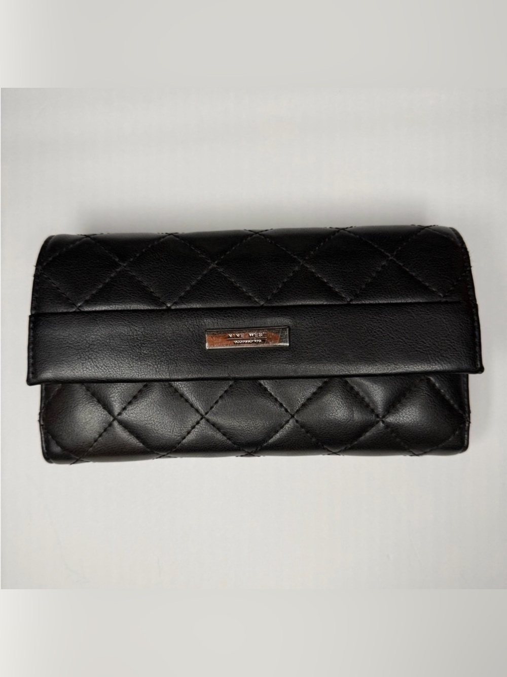 Nine West Quilted Black Women's Clutch Wallet